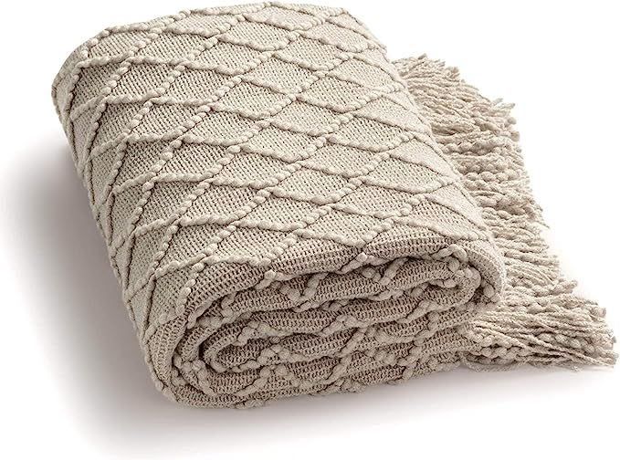 Knitted Throw Blanket with Tassels — photo 5
