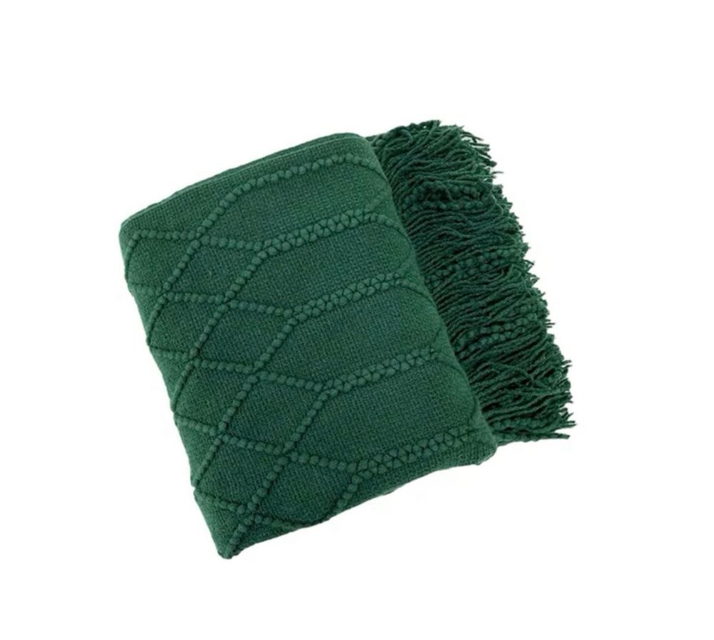 Knitted Throw Blanket with Tassels — photo 7