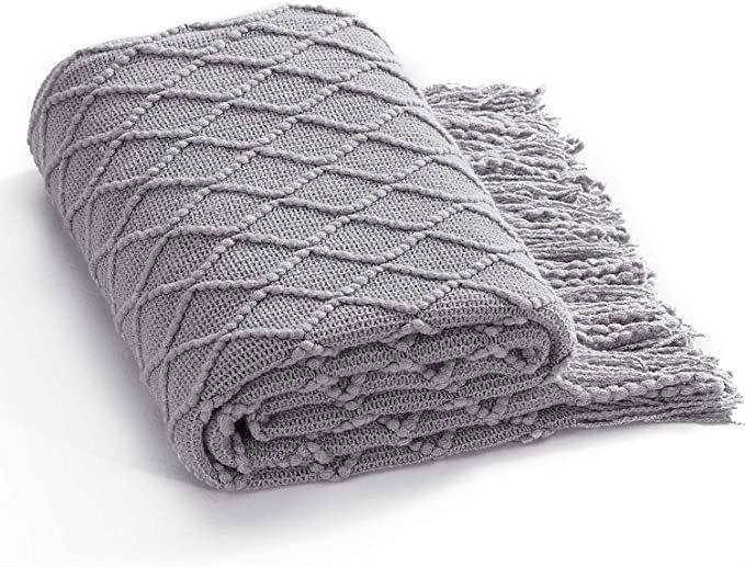 Knitted Throw Blanket with Tassels — photo 8